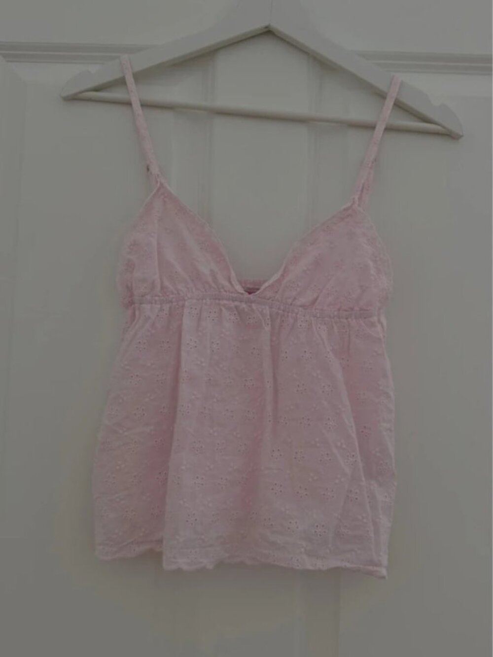 Pink Eyelet Lace Cami Top S